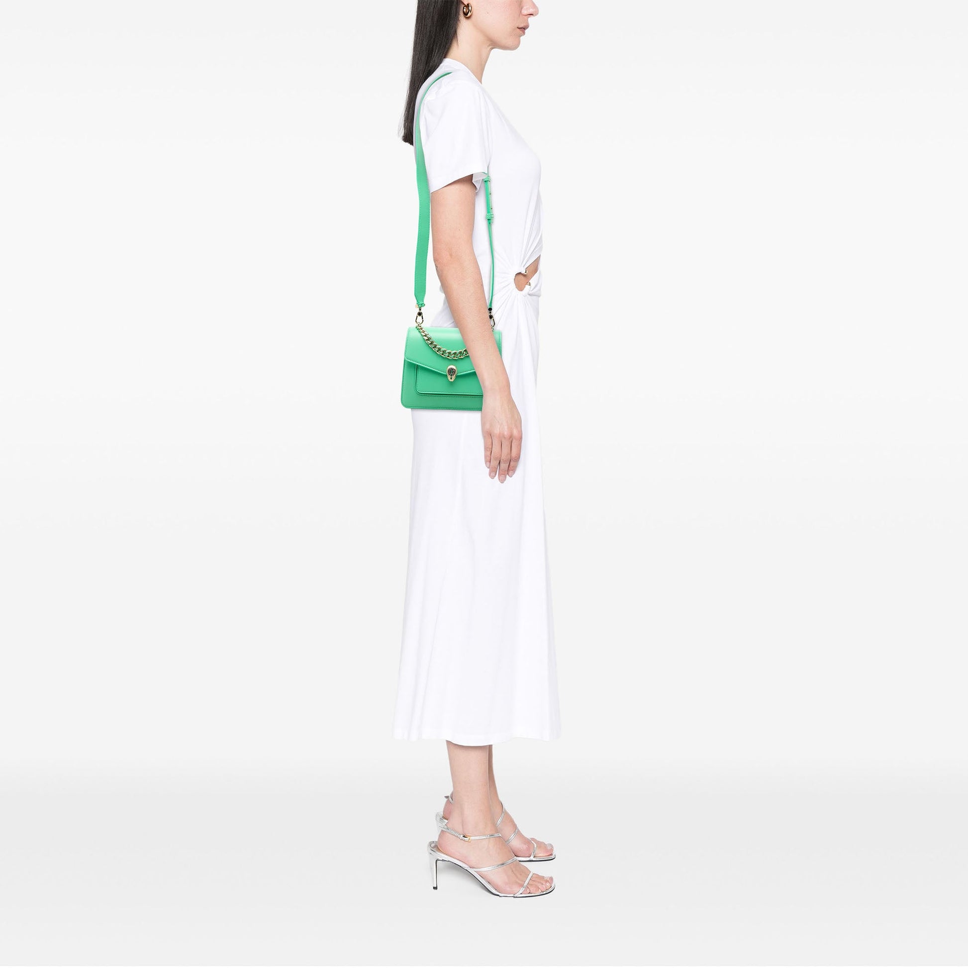 Bvlgari Leather Serpenti Forever Maxi Chain Top Handle Bag