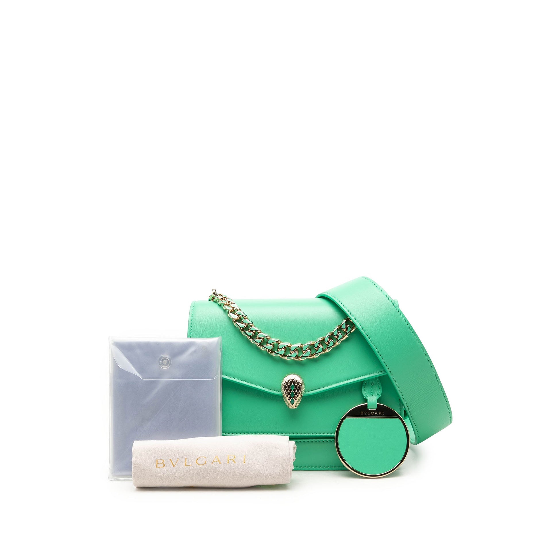 Bvlgari Leather Serpenti Forever Maxi Chain Top Handle Bag