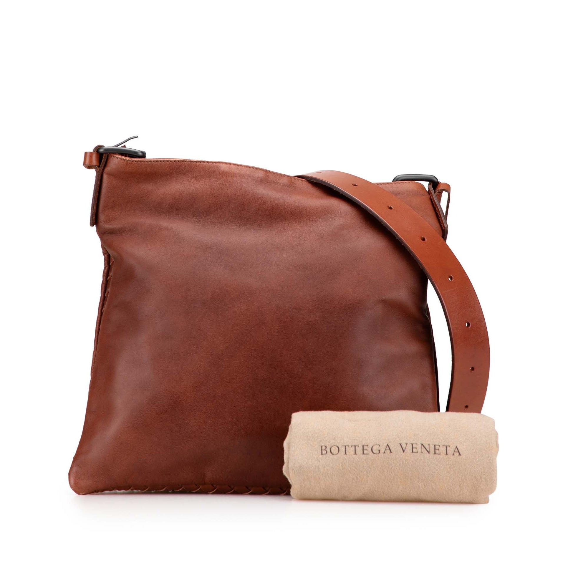 Bottega Veneta Intrecciato Trimmed Nappa Crossbody
