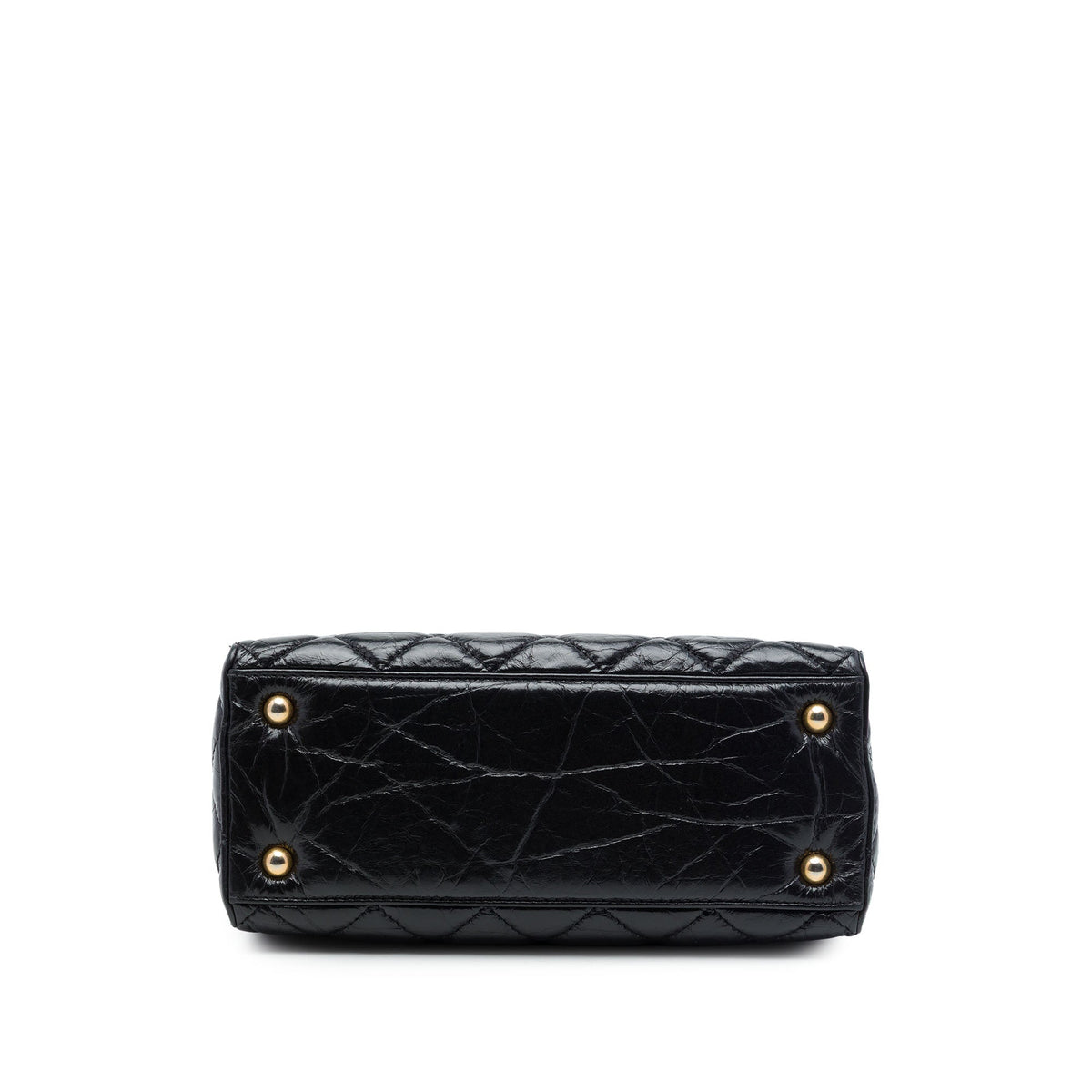 Chanel Quilted Glazed Crackled Calfskin Reissue 2.55 Shopping Bag — Black