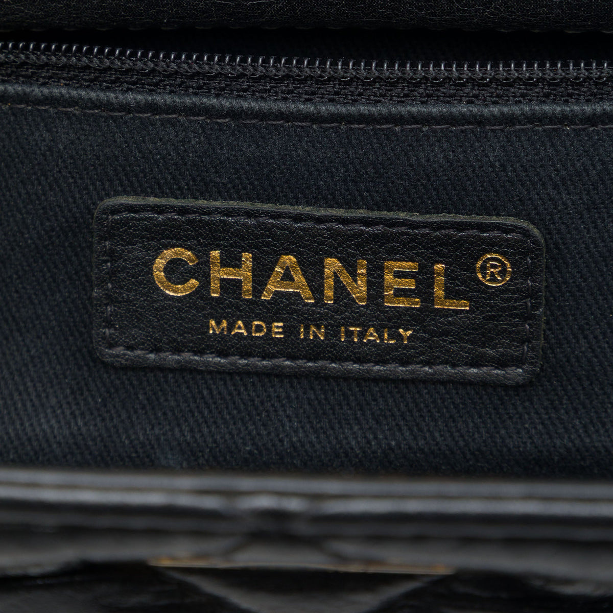 Chanel Quilted Glazed Crackled Calfskin Reissue 2.55 Shopping Bag — Black