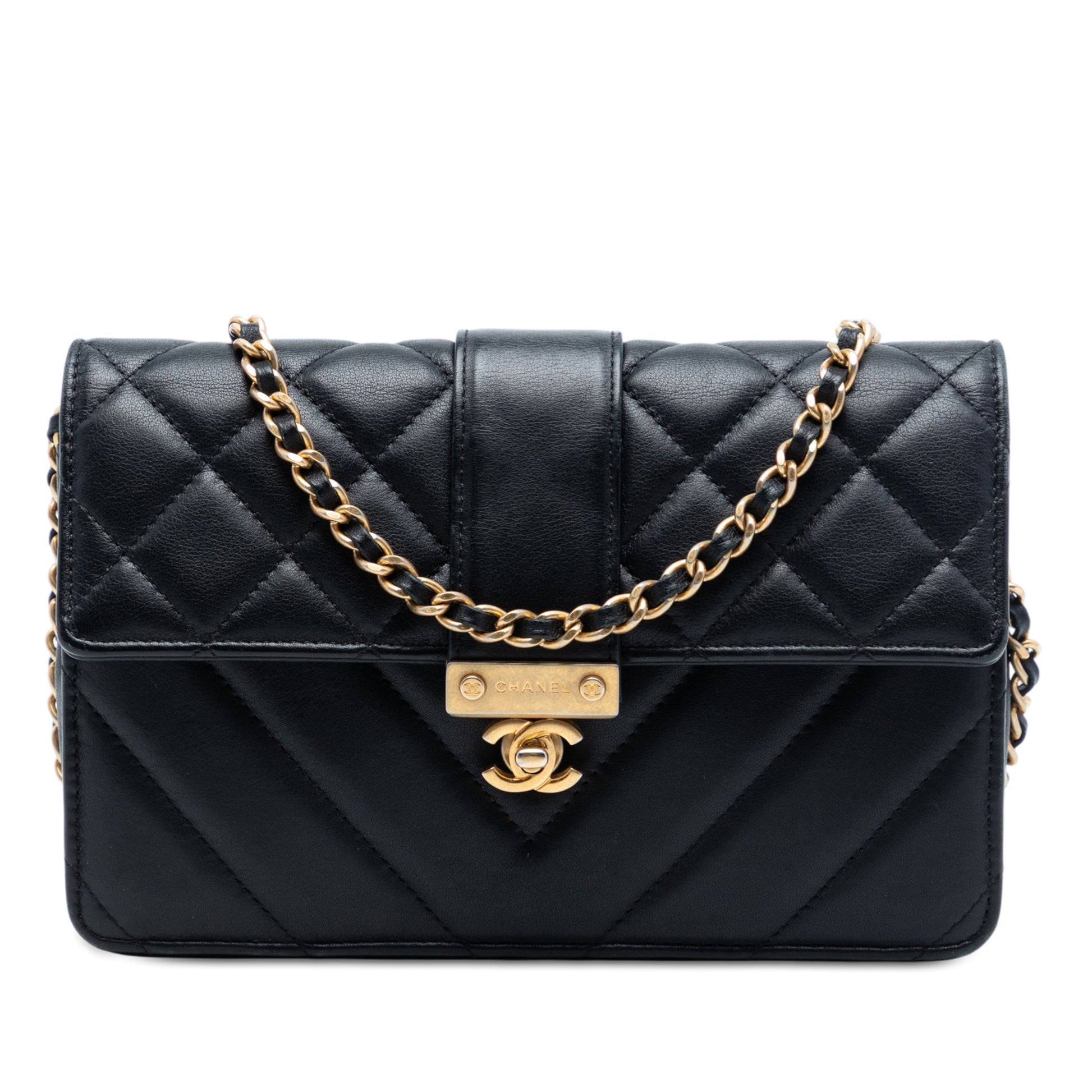 Chanel Mixed Quilt Calfskin Golden Class Wallet on Chain