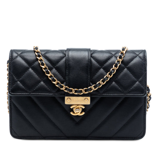 Chanel Mixed Quilt Calfskin Golden Class Wallet on Chain