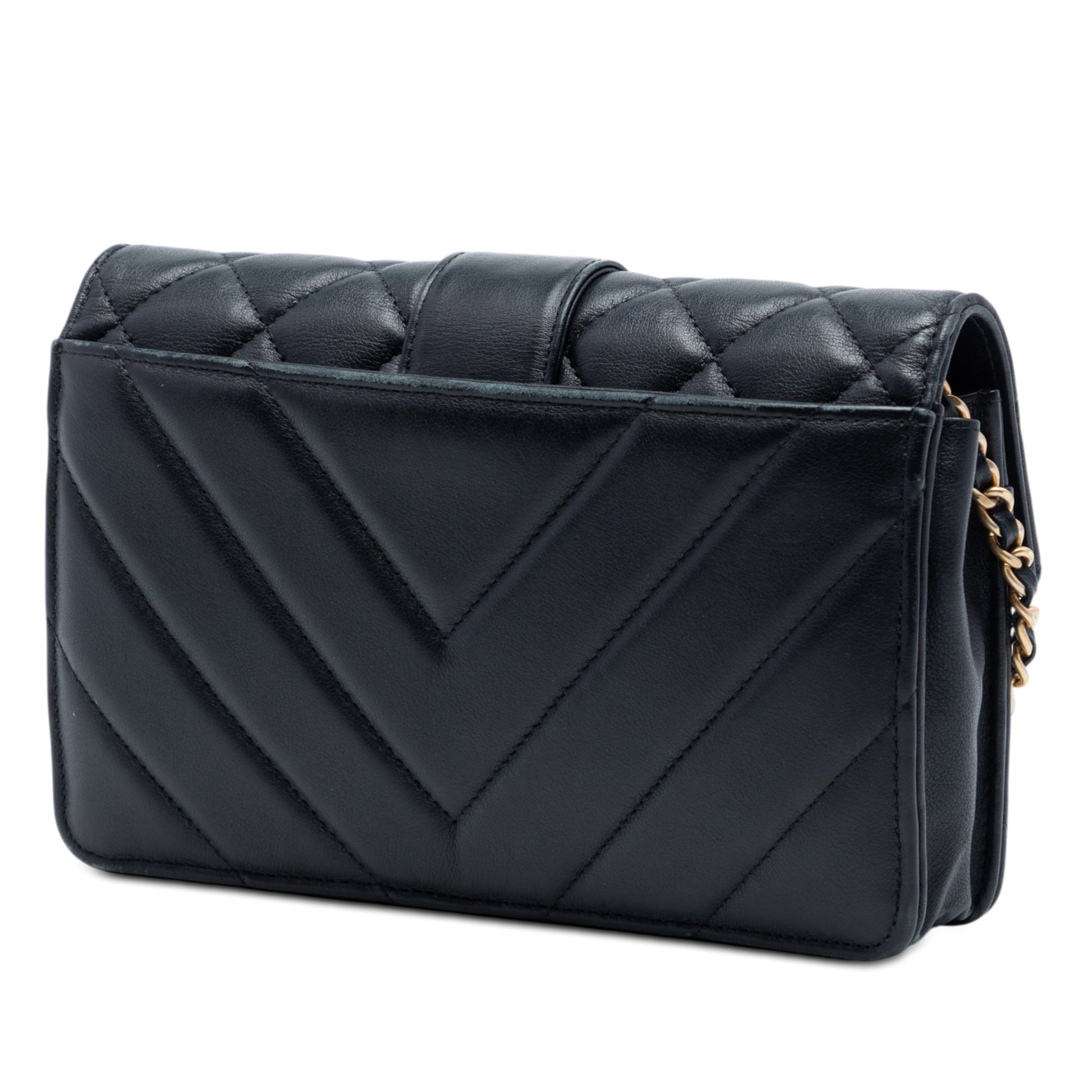 Chanel Mixed Quilt Calfskin Golden Class Wallet on Chain