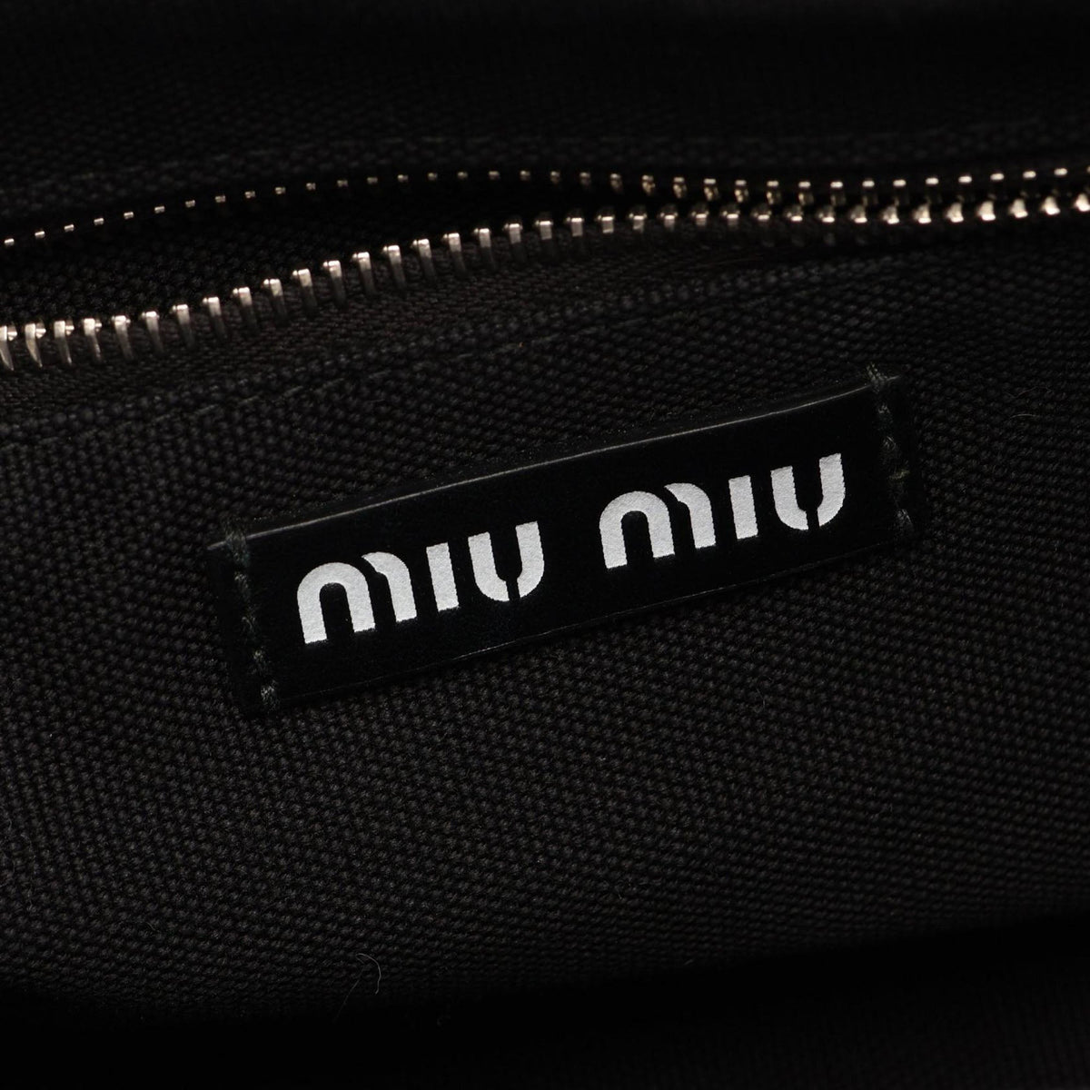 Miu Miu Leather Wicker Basket Satchel — Black