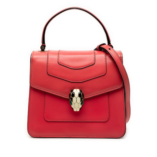 Bvlgari Small Calfskin Serpenti Forever Top Handle Bag