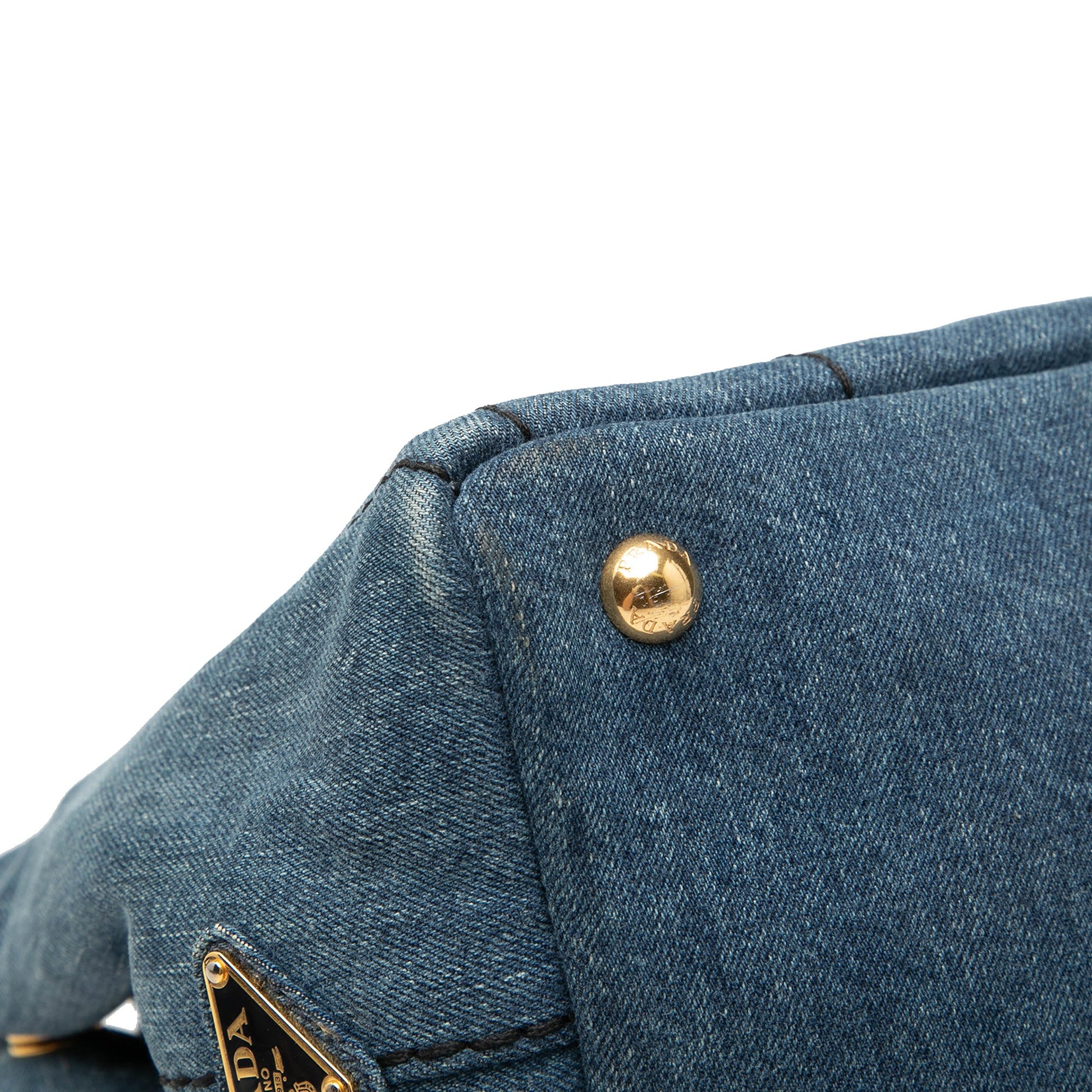 Prada Small Denim Canapa Logo Satchel