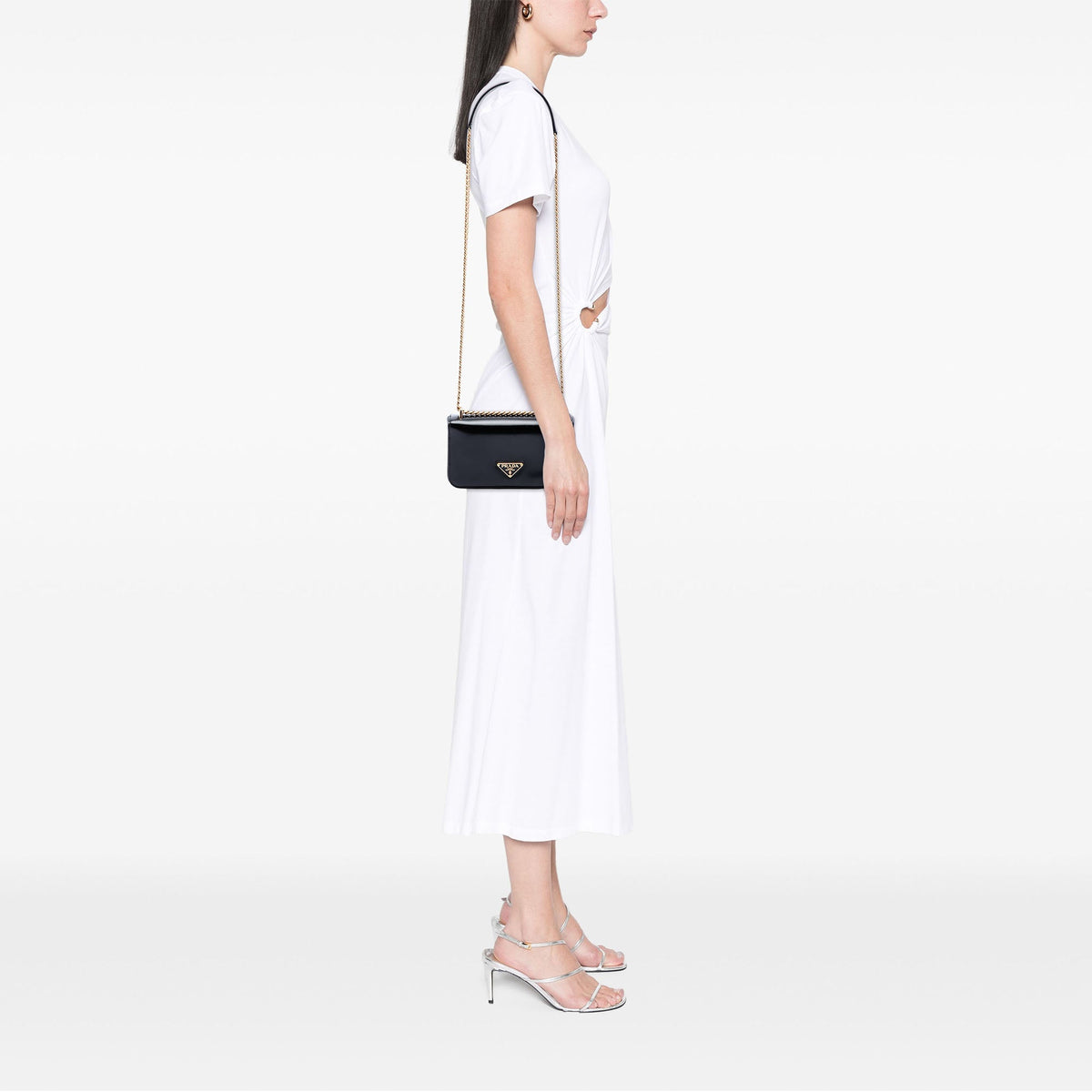 Prada Soft Calf Chain Crossbody