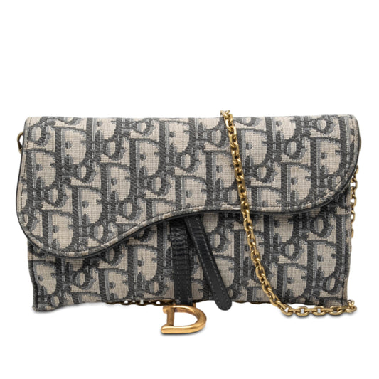 Dior Oblique Canvas Saddle Wallet On Chain