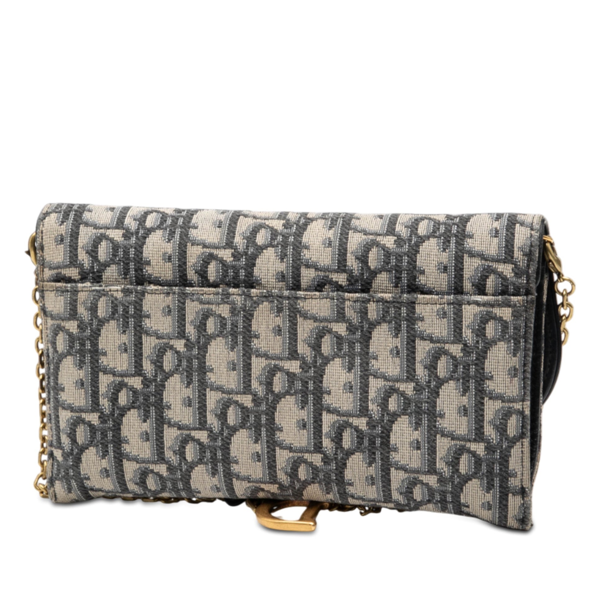 Dior Oblique Canvas Saddle Wallet On Chain