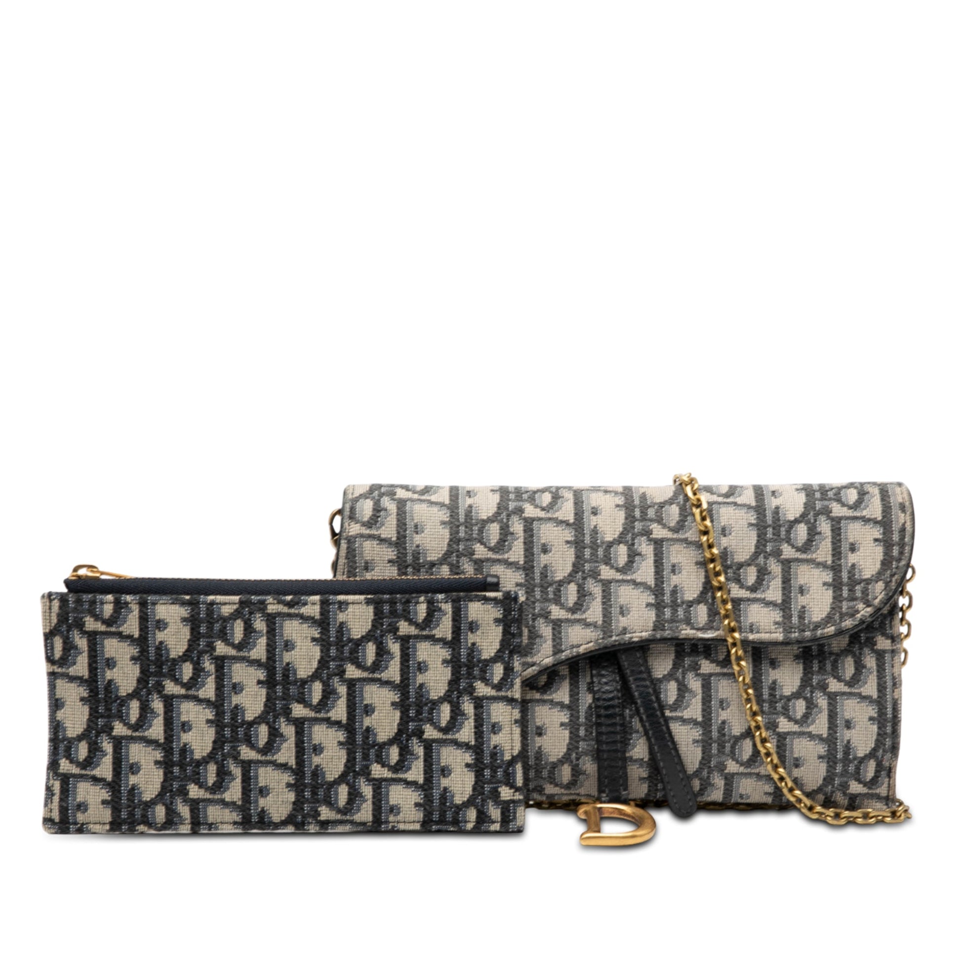 Dior Oblique Canvas Saddle Wallet On Chain