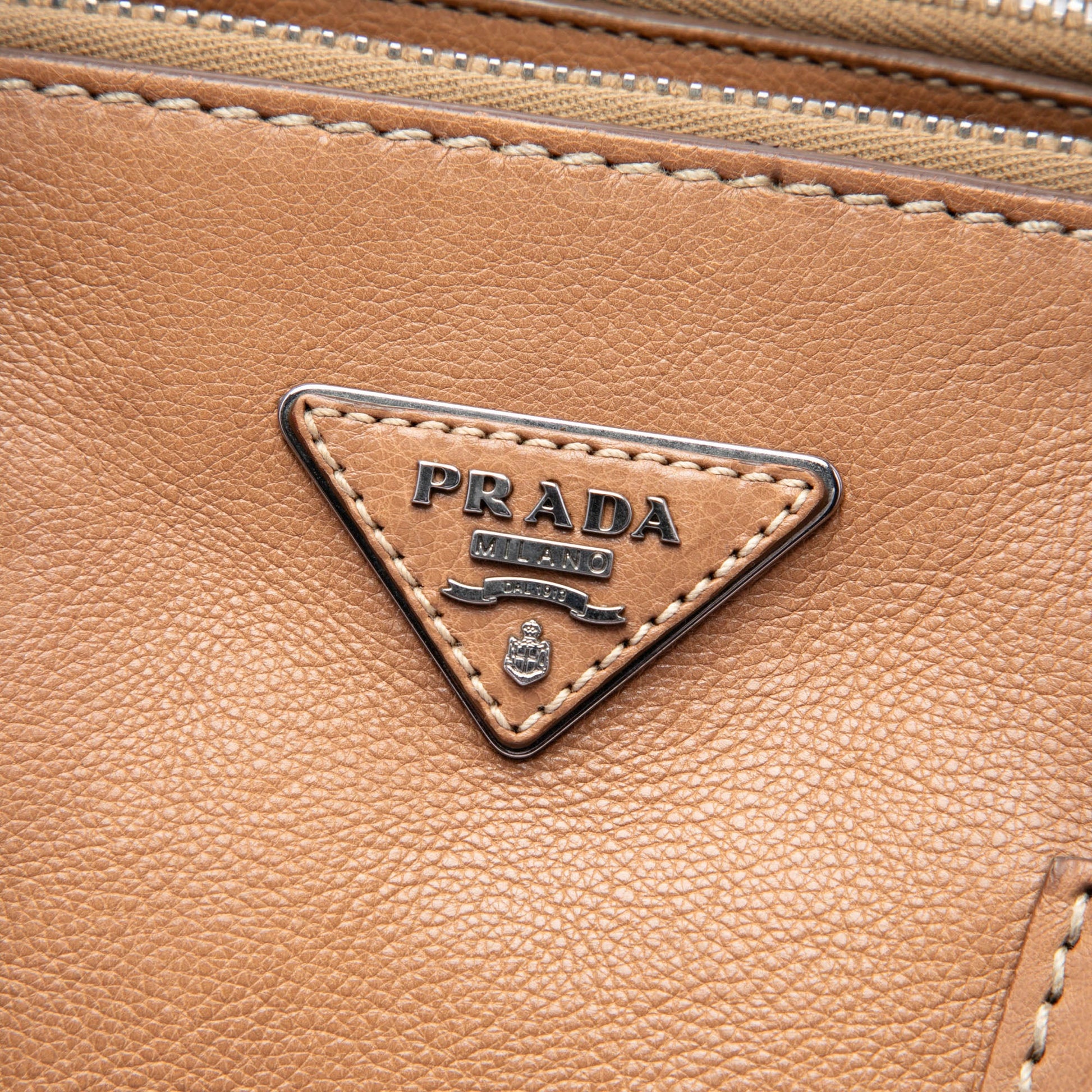Prada Glace Calf Fringed Twin Pocket Satchel