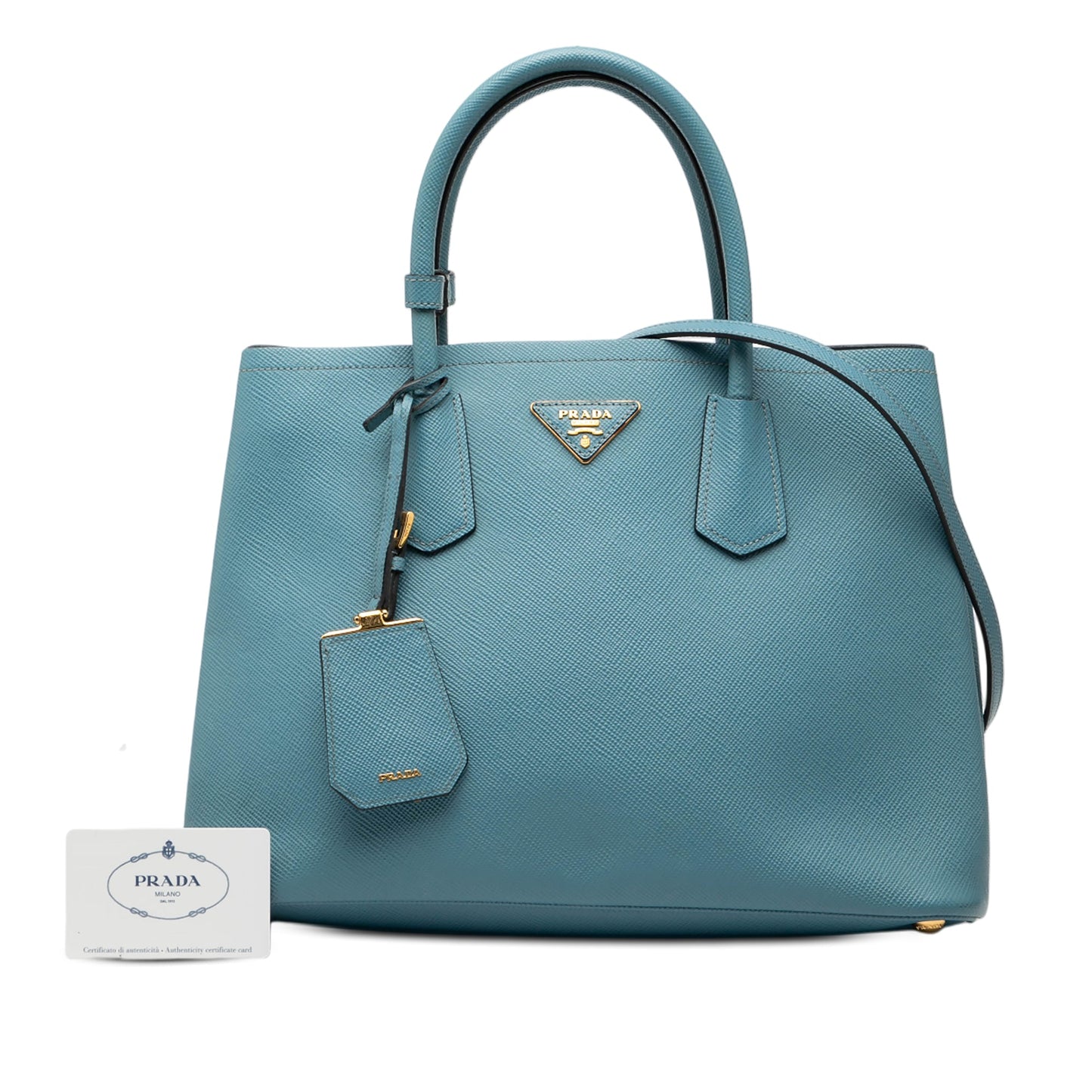 Medium Saffiano Cuir Double Satchel