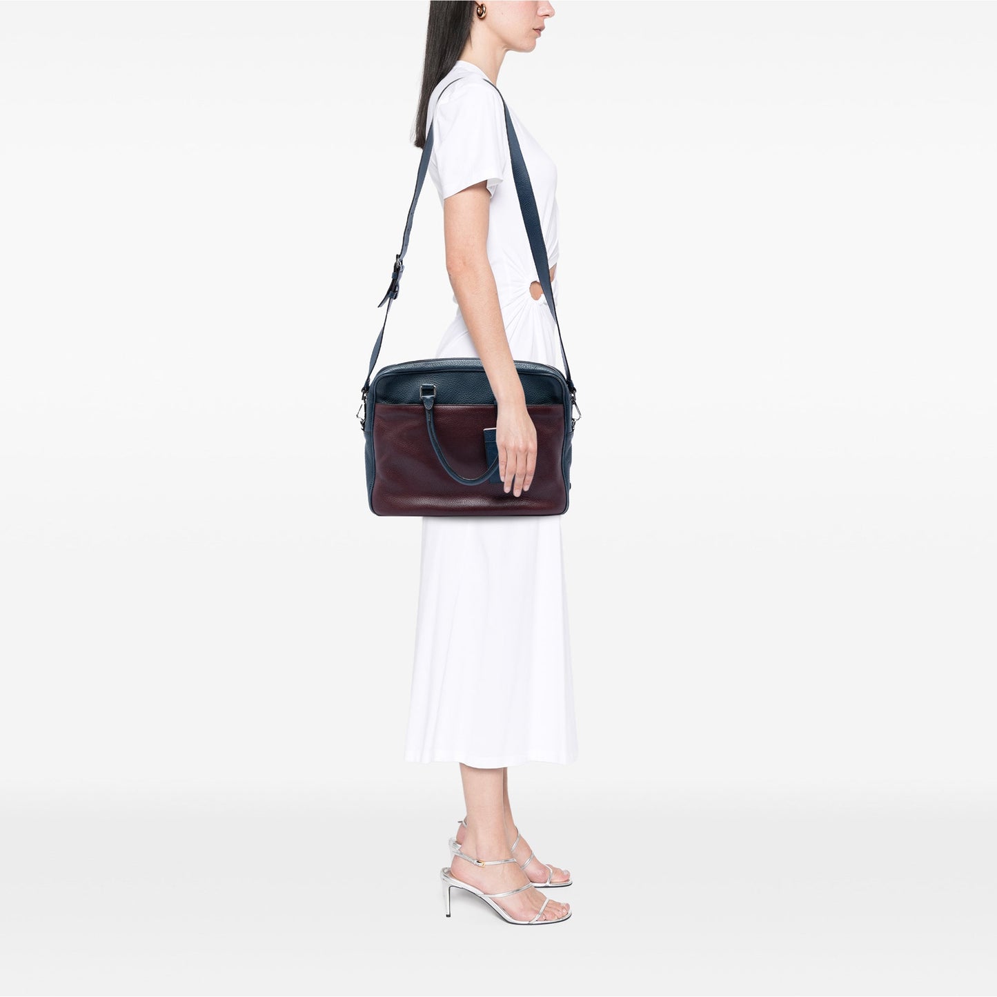 Prada Bicolor Vitello Daino Briefcase