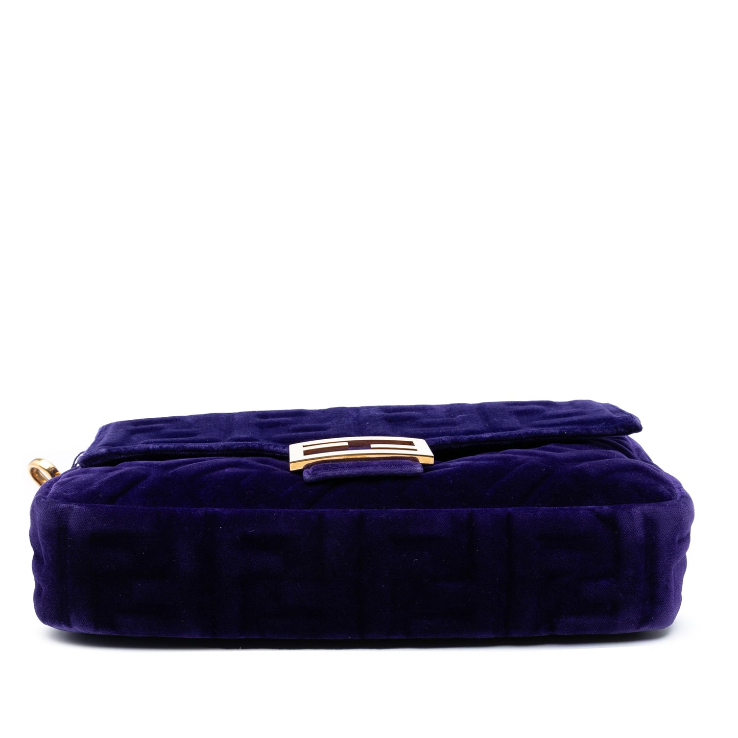 Fendi Zucca Embossed Velvet Baguette Satchel