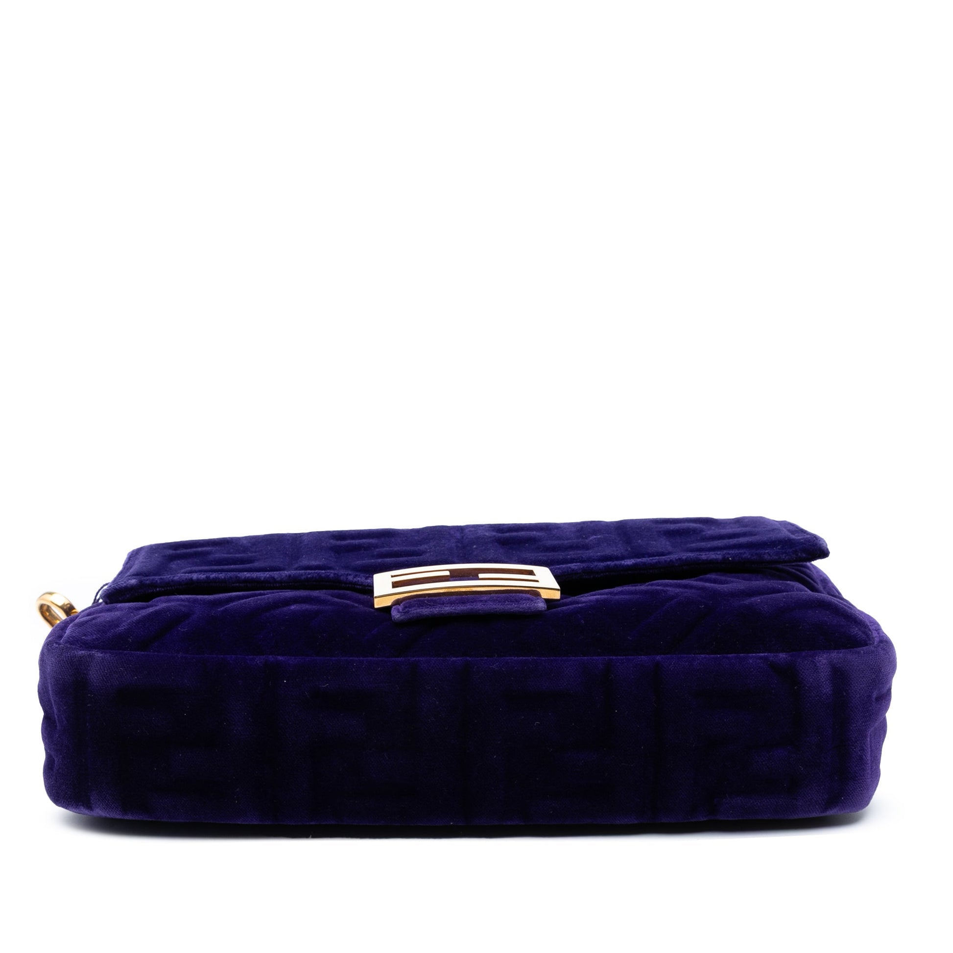 Fendi Zucca Embossed Velvet Baguette Satchel