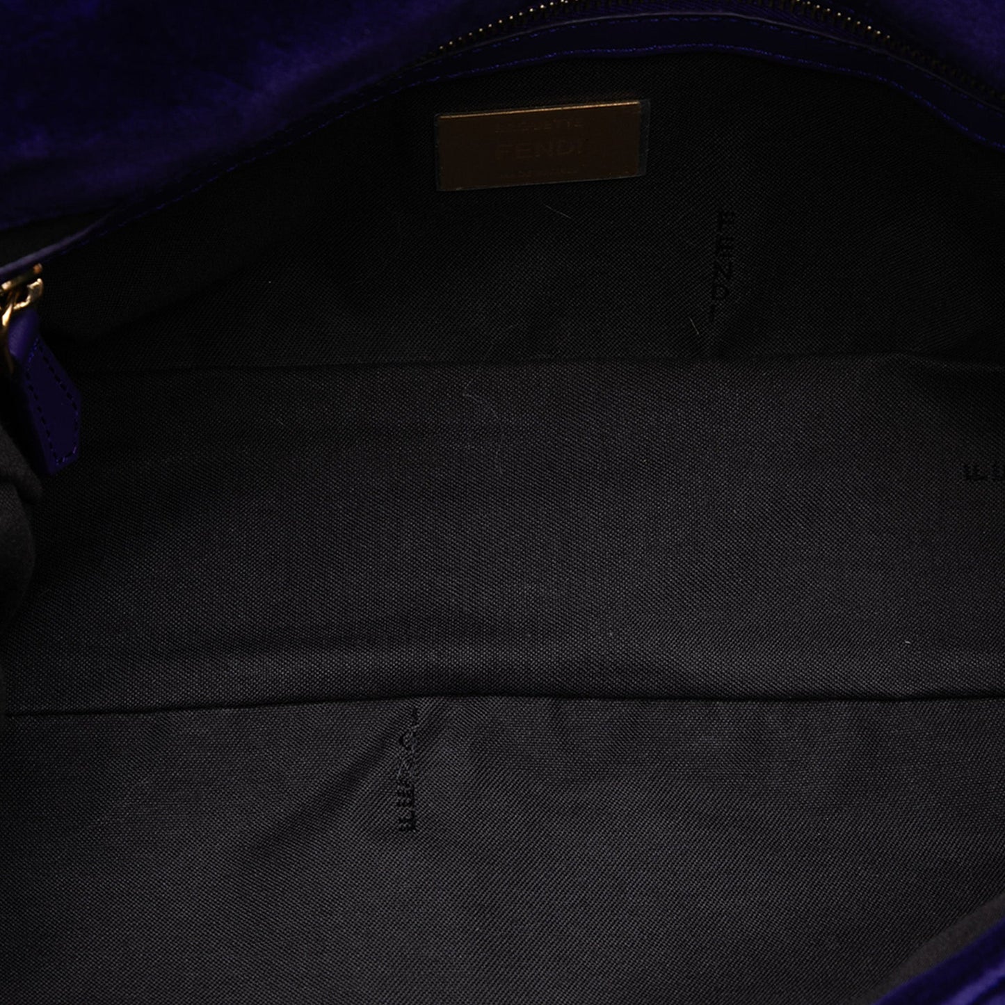 Fendi Zucca Embossed Velvet Baguette Satchel