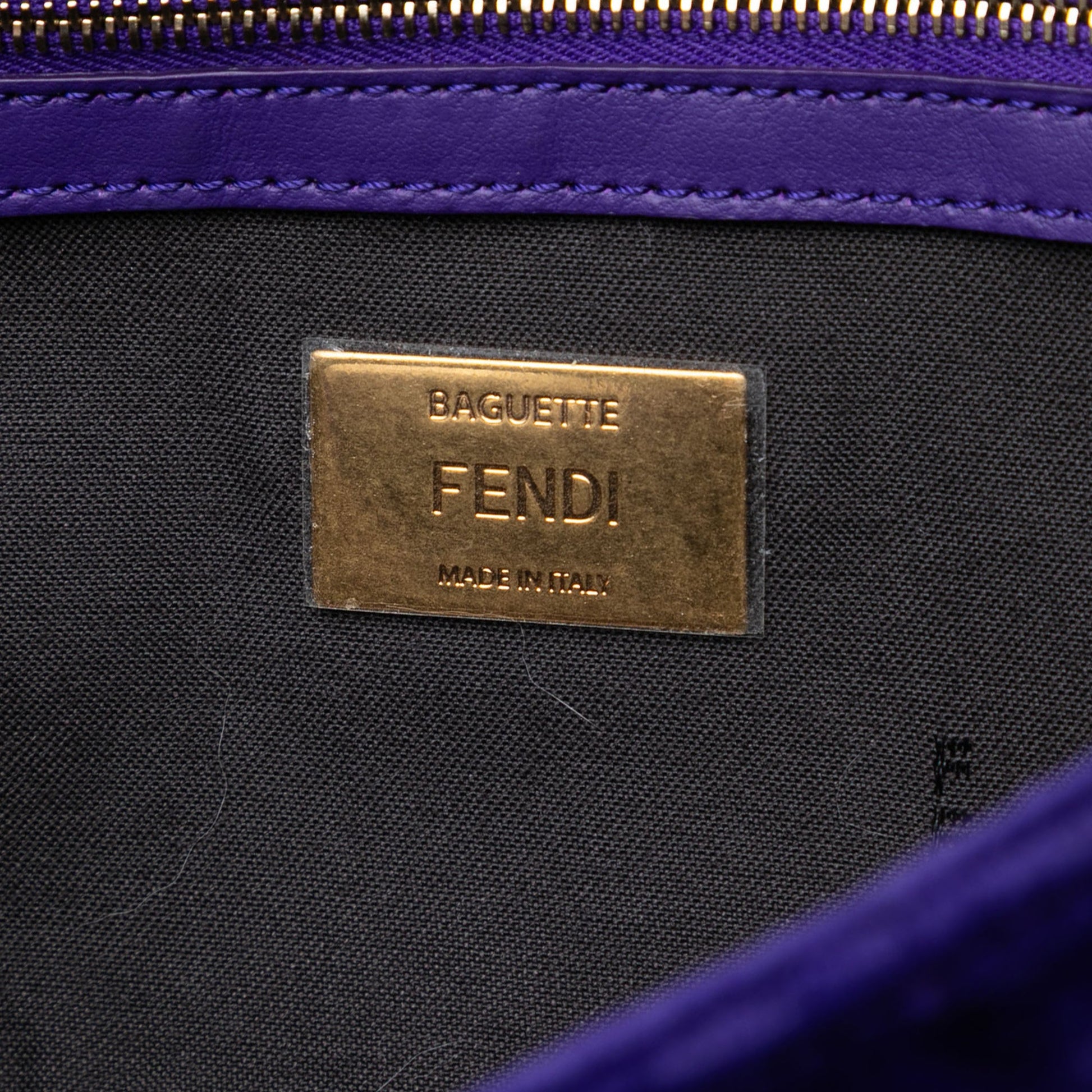 Fendi Zucca Embossed Velvet Baguette Satchel