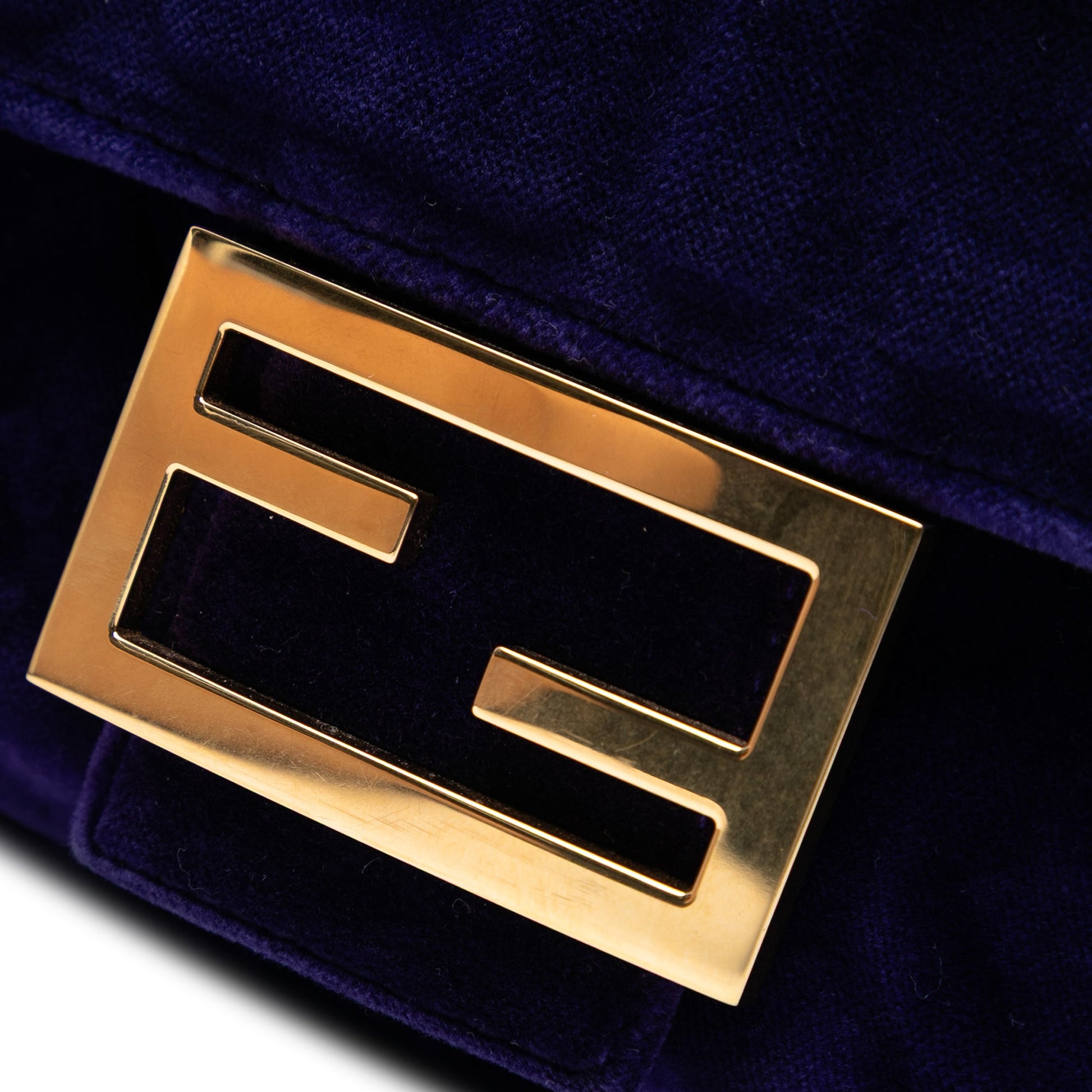 Fendi Zucca Embossed Velvet Baguette Satchel