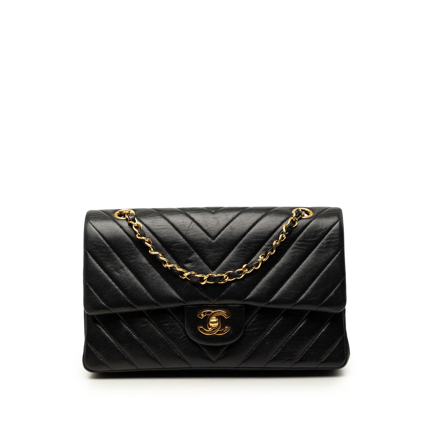 Chanel Medium Classic Chevron Lambskin Double Flap