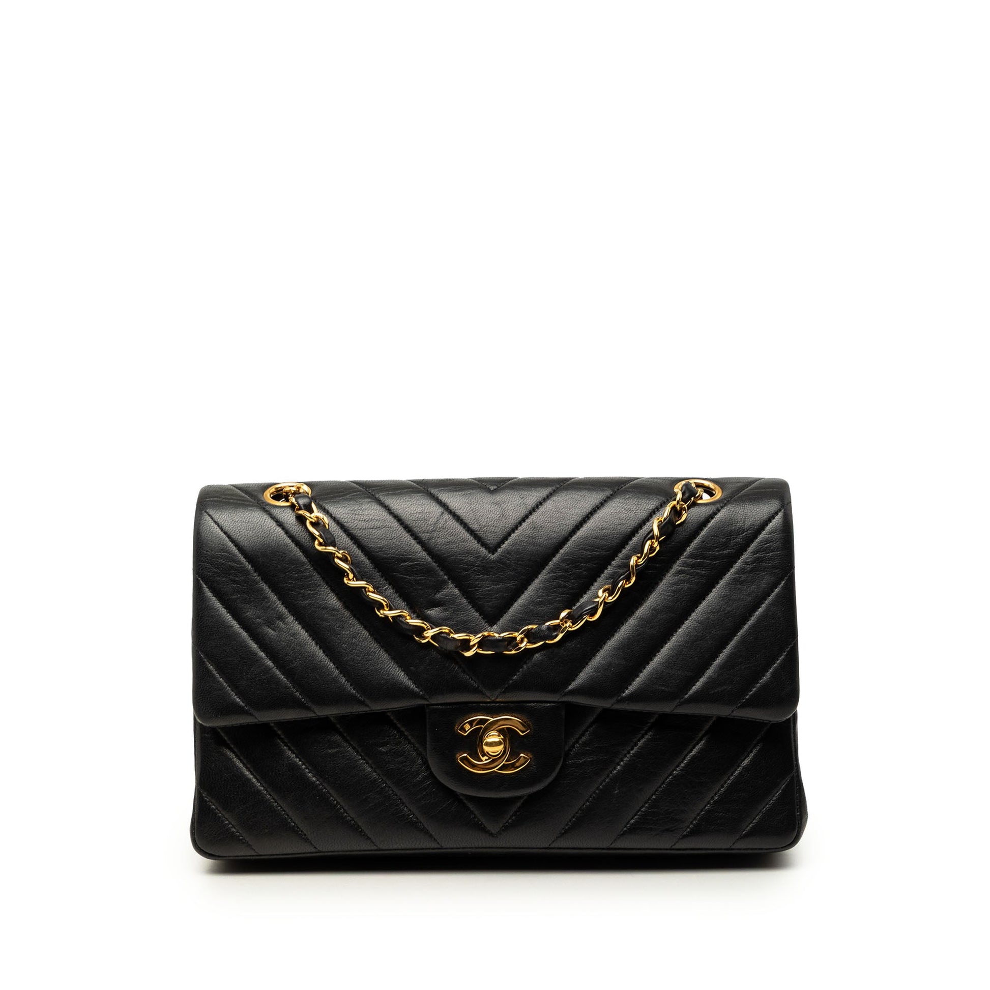 Chanel Medium Classic Chevron Lambskin Double Flap
