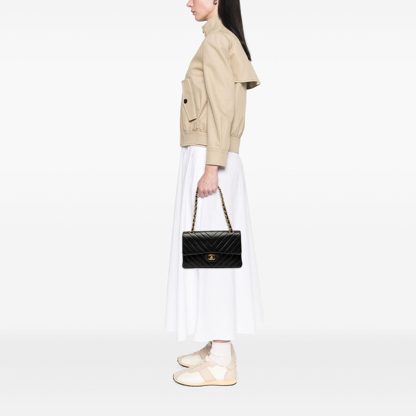 Chanel Medium Classic Chevron Lambskin Double Flap
