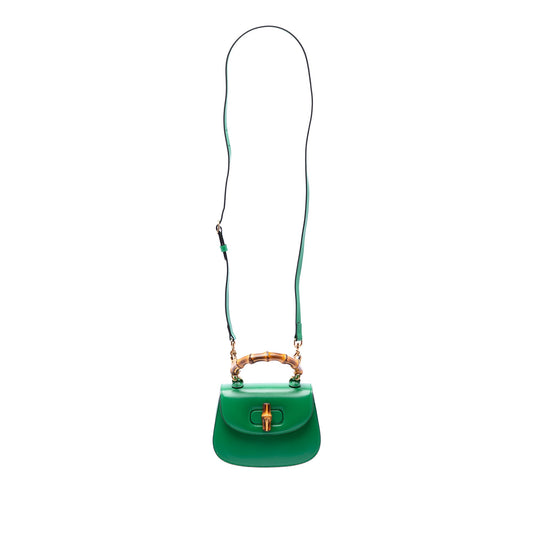 Gucci Mini Calfskin 1947 Bamboo Top Handle Bag