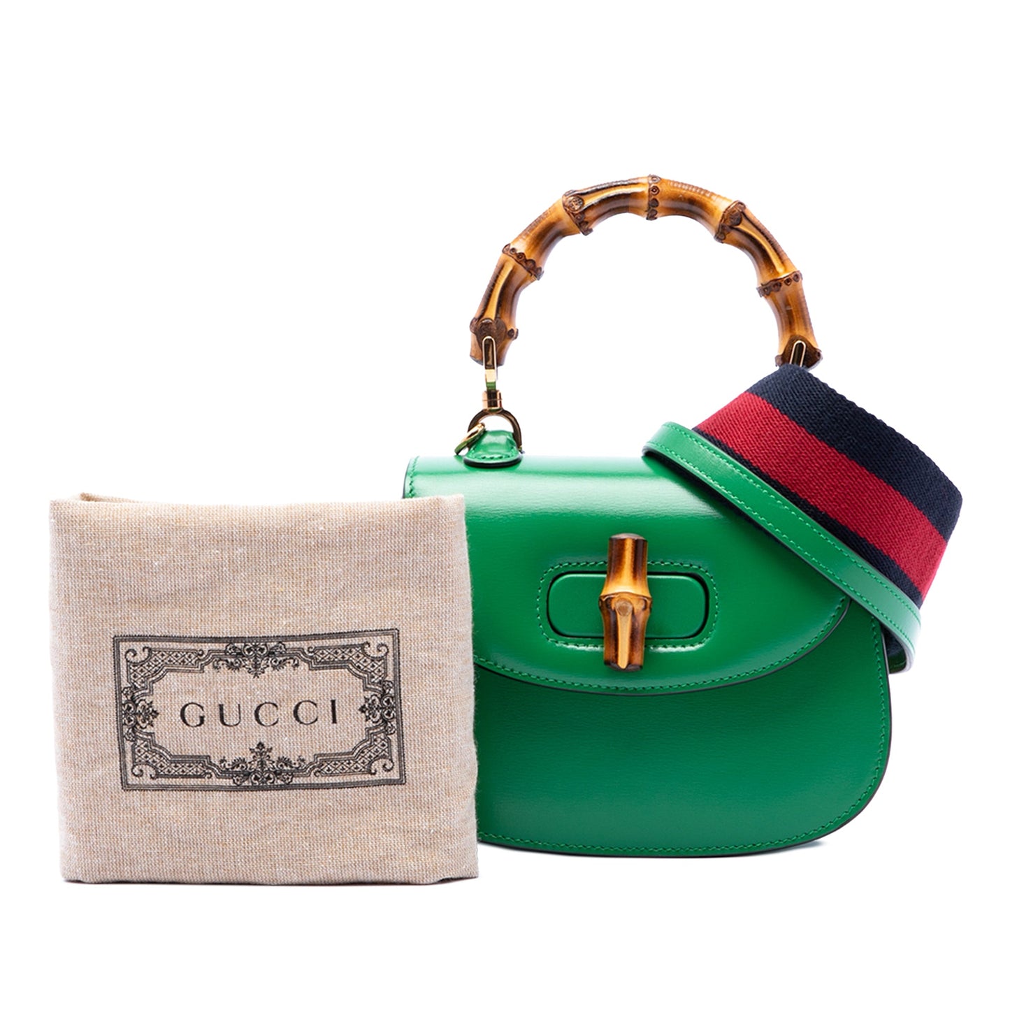 Gucci Mini Calfskin 1947 Bamboo Top Handle Bag
