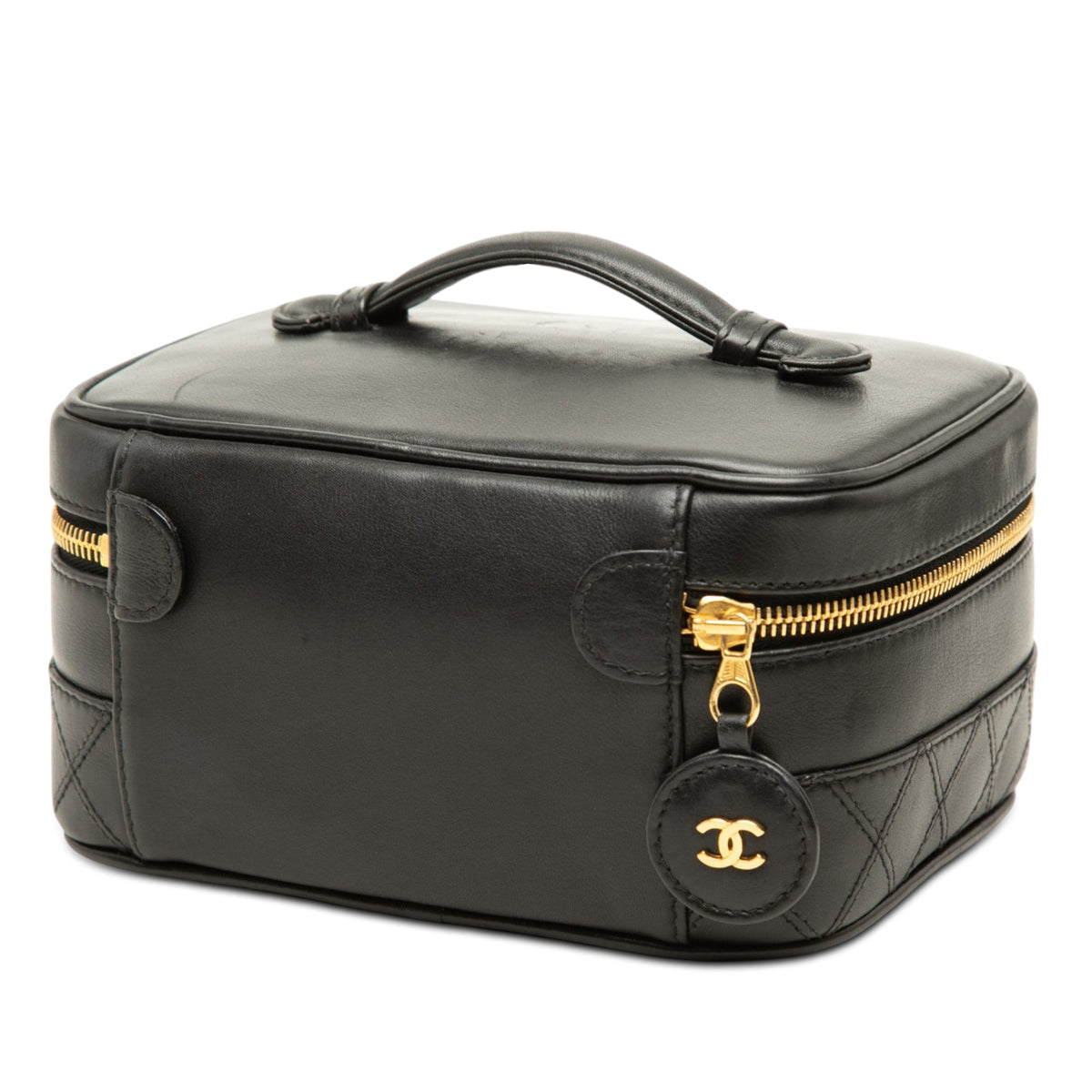 Chanel CC Quilted Lambskin Vanity Bag — Black