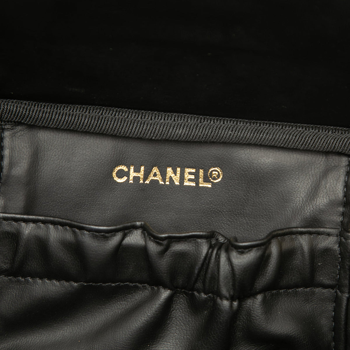 Chanel CC Quilted Lambskin Vanity Bag — Black