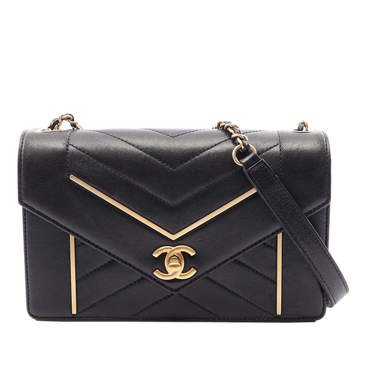 Chanel Small Reversed Chevron Lambskin Flap