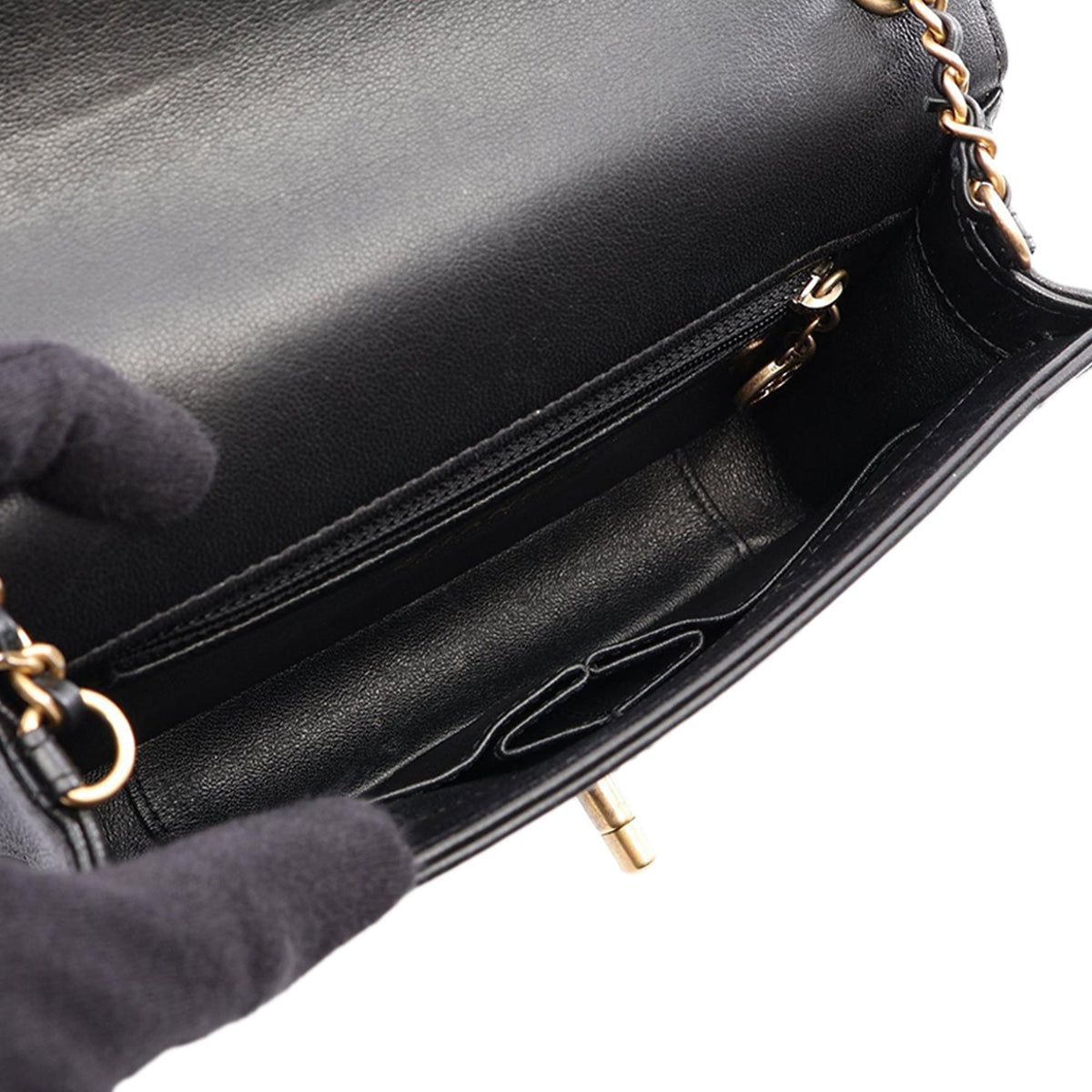 Chanel Small Reversed Chevron Lambskin Flap