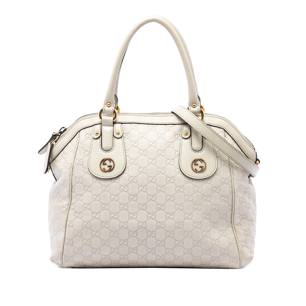 Gucci Medium Guccissima Scarlett Satchel — White