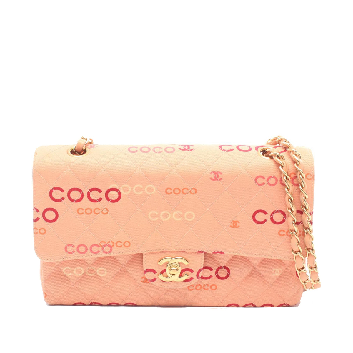 Chanel Medium Classic Canvas Coco Double Flap — Pink