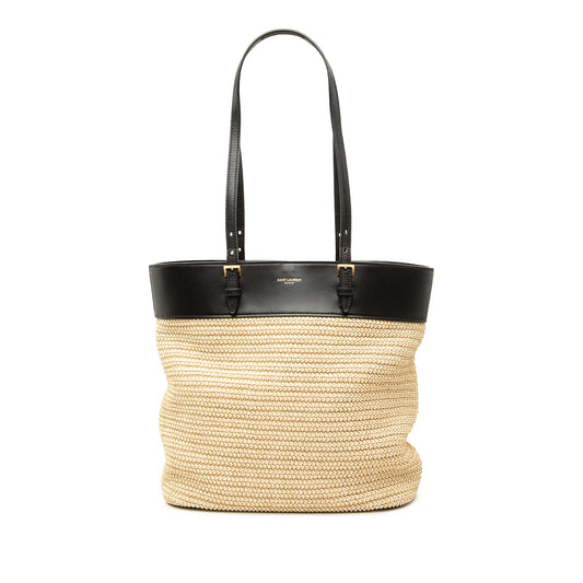 Saint Laurent Boucle Raffia Shopper Tote