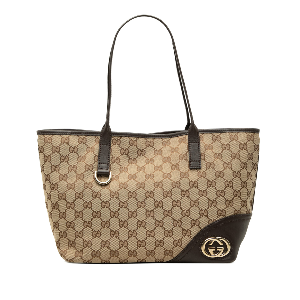 Gucci GG Canvas New Britt Tote — Beige