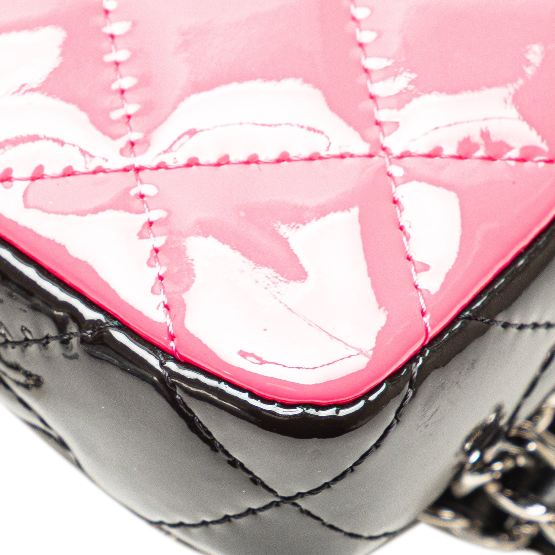 Chanel Bicolor Patent Double Zip Wallet on Chain