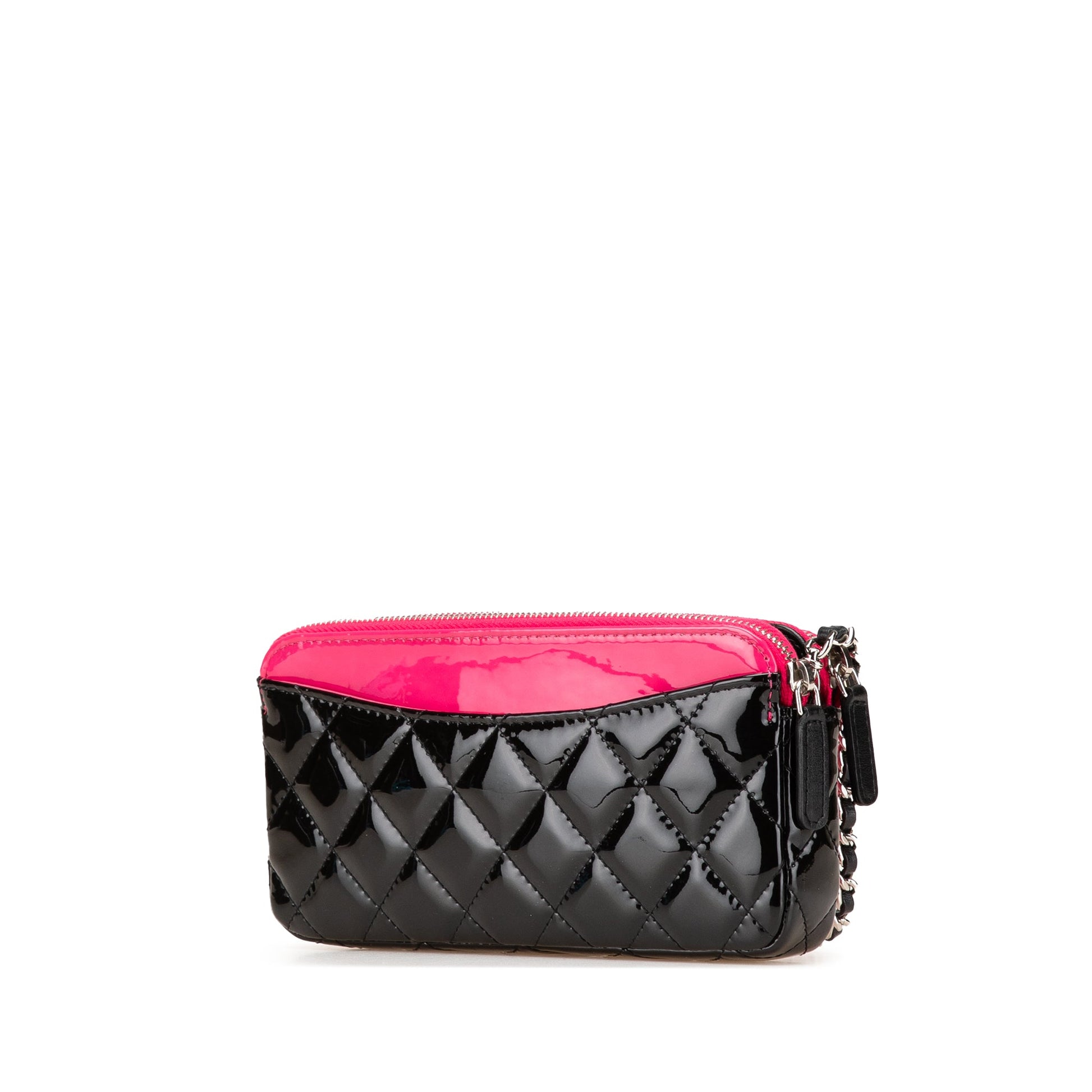 Chanel Bicolor Patent Double Zip Wallet on Chain