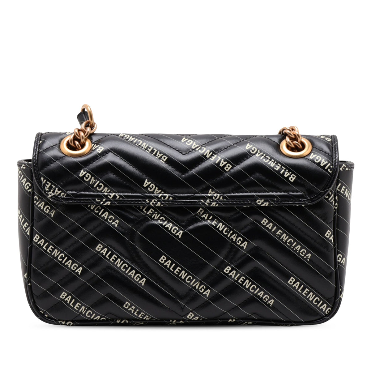 Gucci Balenciaga The Hacker Project Medium GG Marmont Matelasse Leather Shoulder Bag — Black