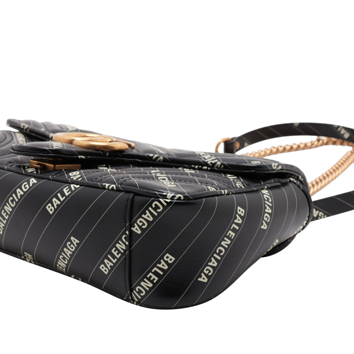Gucci Balenciaga The Hacker Project Medium GG Marmont Matelasse Leather Shoulder Bag — Black