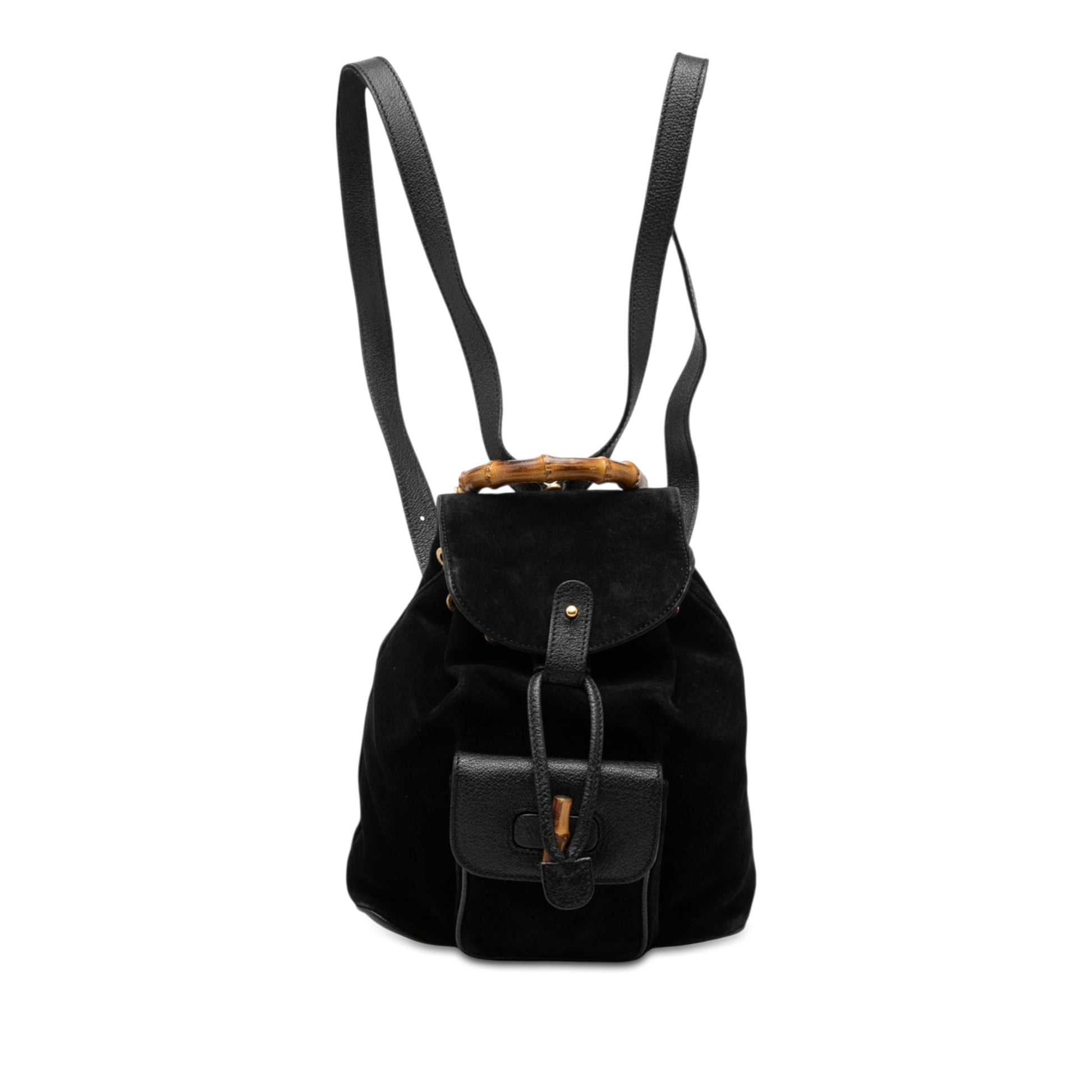 Gucci Suede Bamboo Backpack