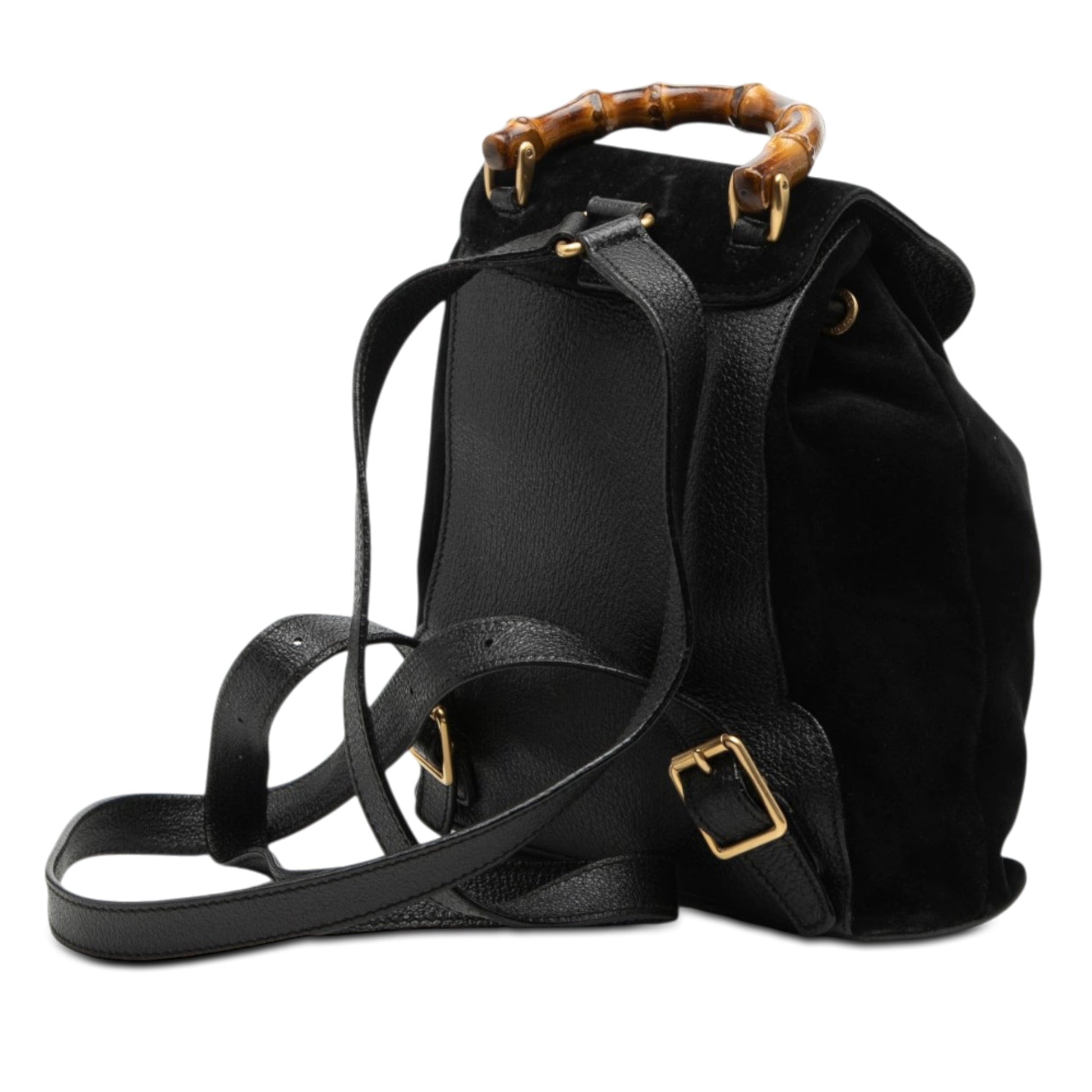 Gucci Suede Bamboo Backpack