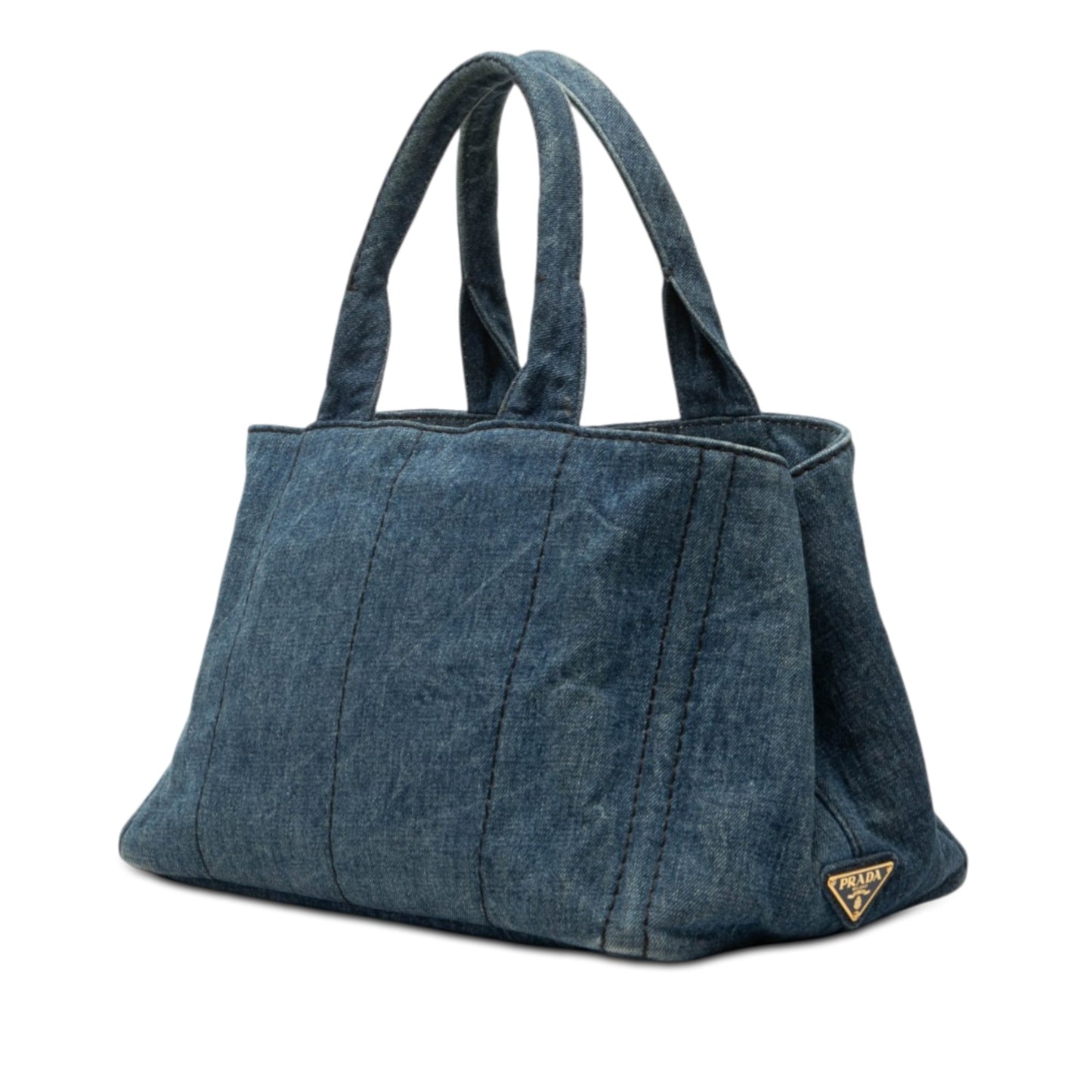 Prada Denim Canapa Logo Satchel