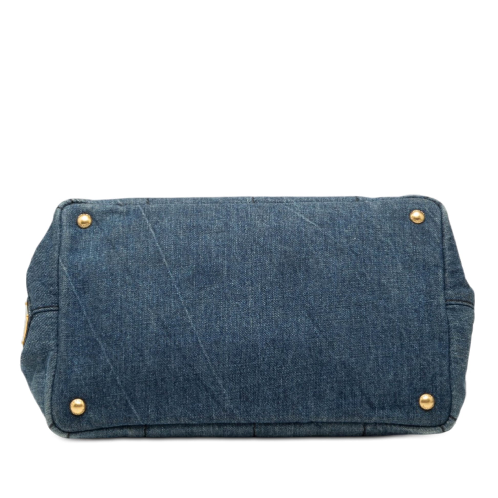 Prada Denim Canapa Logo Satchel