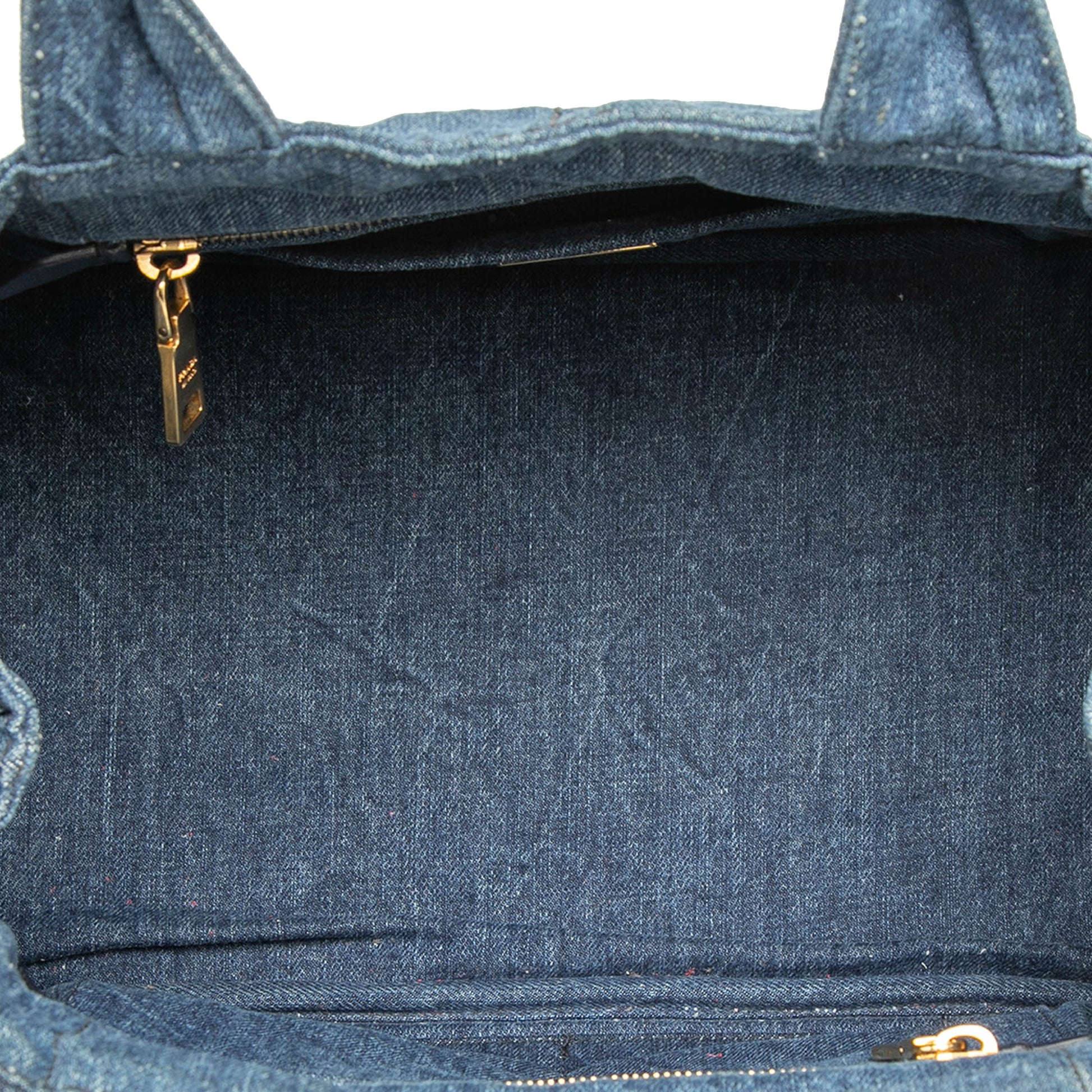 Prada Denim Canapa Logo Tote