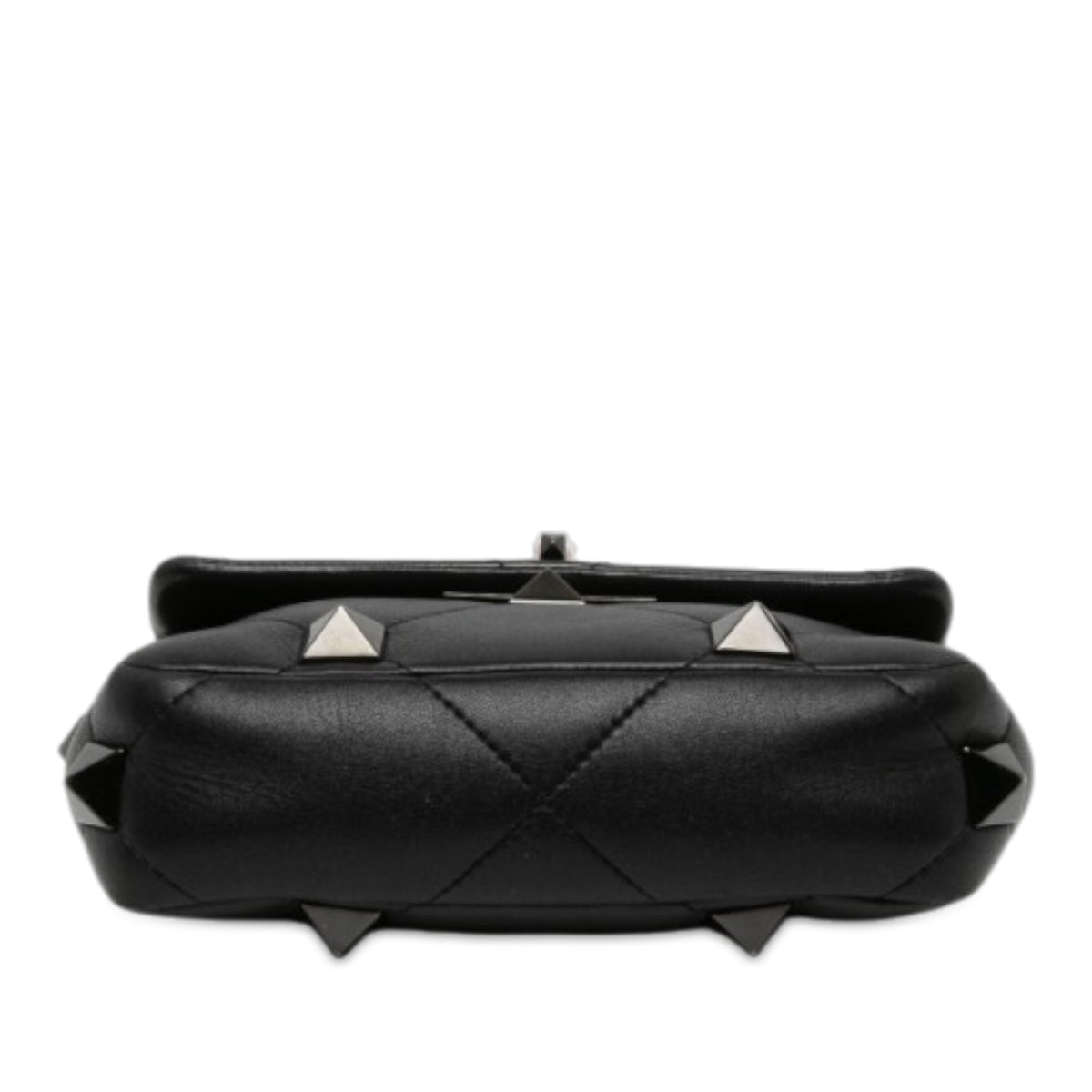 Valentino Small Nappa Monochrome Roman Stud Satchel — Black