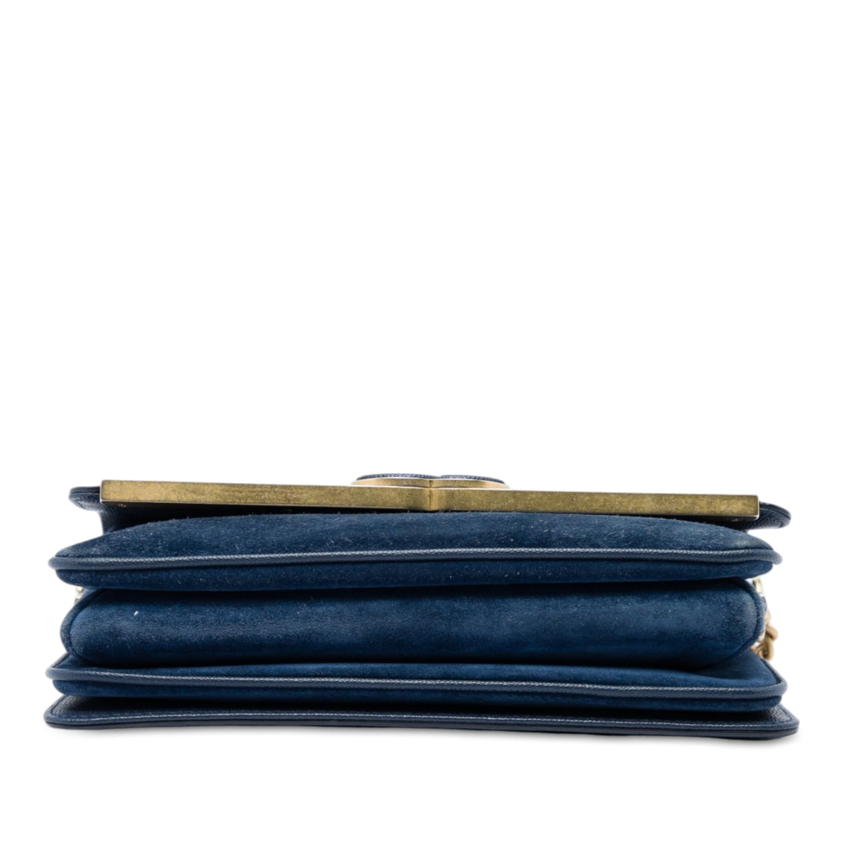 Chanel CC Stitched Caviar and Suede Lady Coco Flap — Blue