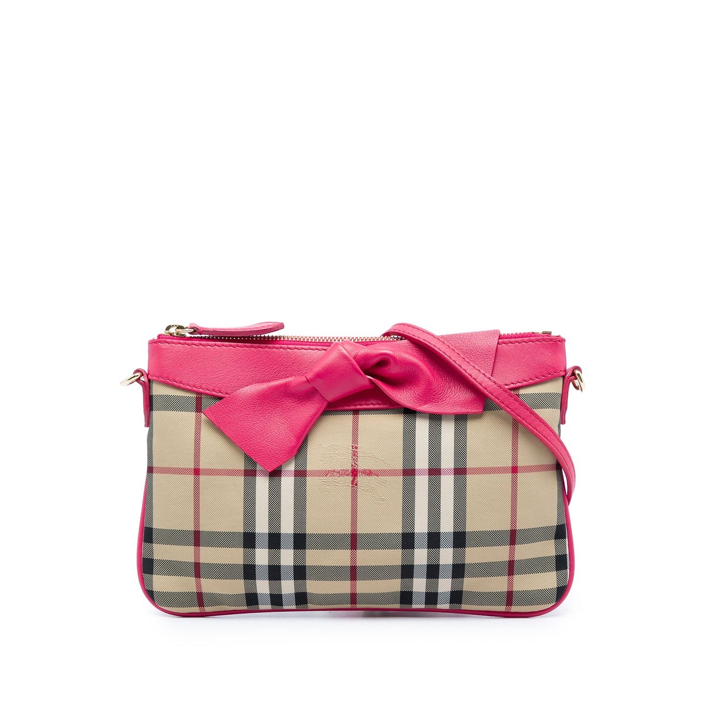 Burberry Haymarket Check Nylon Peyton Bow Tie Crossbody