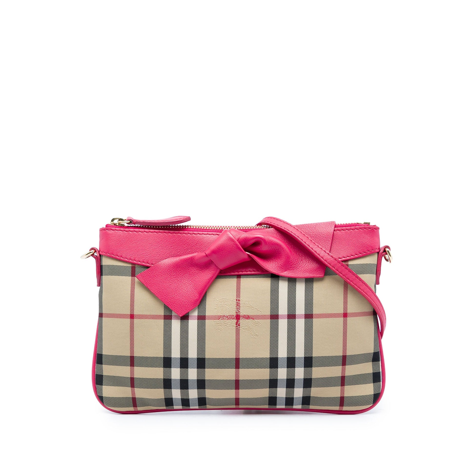 Burberry Haymarket Check Nylon Peyton Bow Tie Crossbody