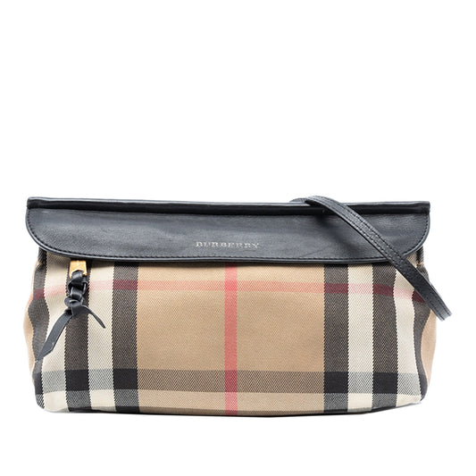 Burberry House Check Canvas and Leather Crossbody